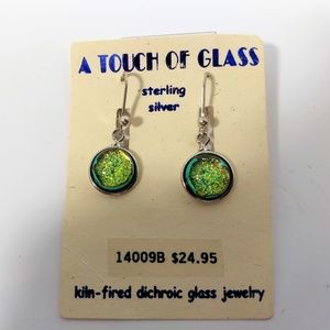Beautiful Sparkling Citrine Dichroic Glass Earring